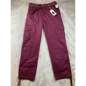 Men's Cargo Pants in Deep Burgundy - Stylish Utility